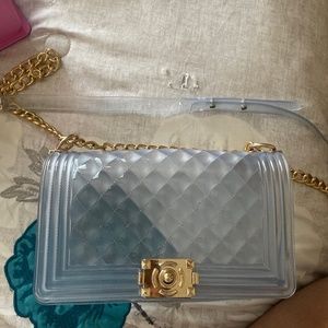 clear quilted purse
